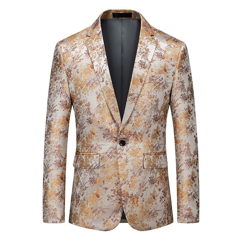 Blazer à fleurs doré et doré S8217 