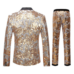 Lustrous Velvet Sequin Patterns Suit S8055-5