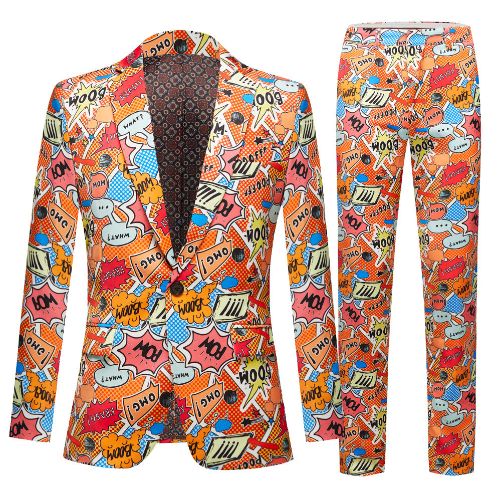 Comic Print Suit M8035