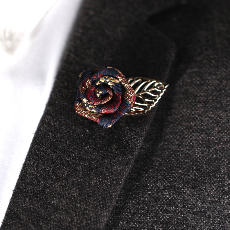 broche de costume rose vintage A1001