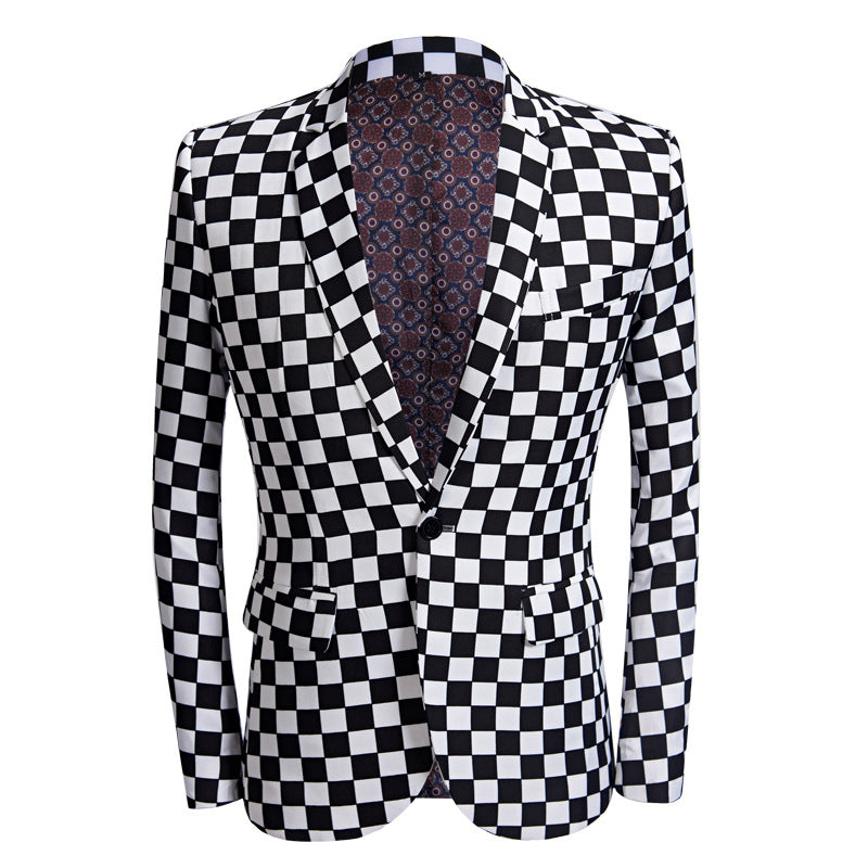 Checkerboard Print Suit M8001