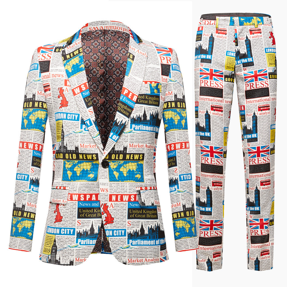 Map Print Suit M8036