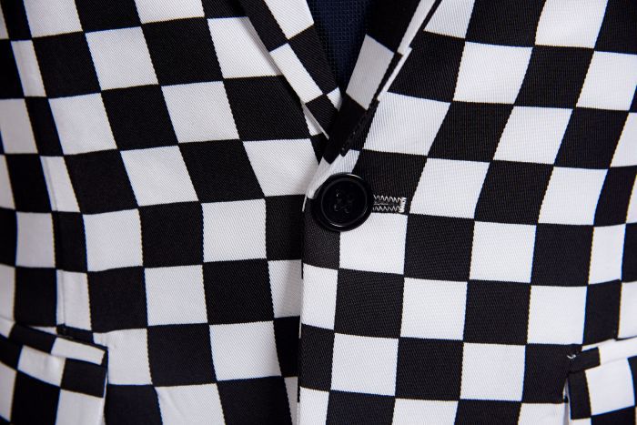 Checkerboard Print Suit M8001