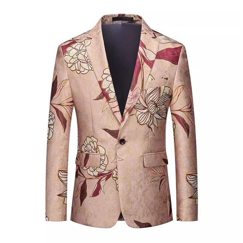 Blush Pink Floral Jacquard Blazer S8510