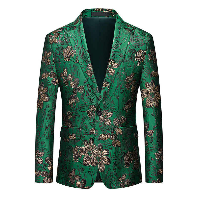 Emerald Floral Jacquard Blazer S8512