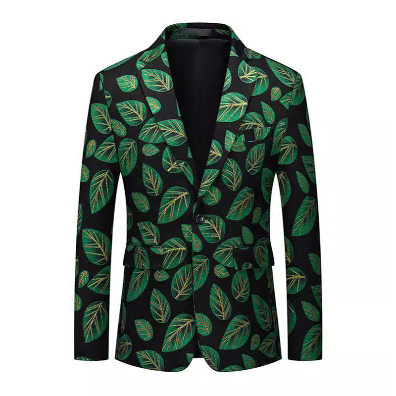 Leaf Pattern Jacquard Blazer S8516