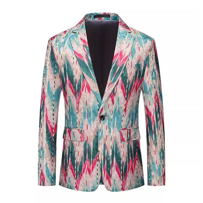 Zigzag Pattern Blazer S8521