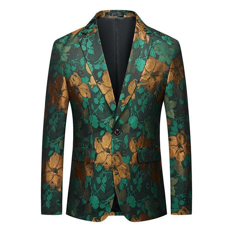 Emerald Floral Jacquard Blazer S8528