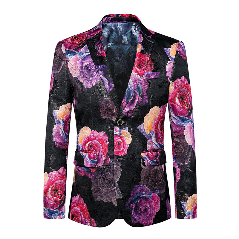 Midnight Rose Print Blazer S8529