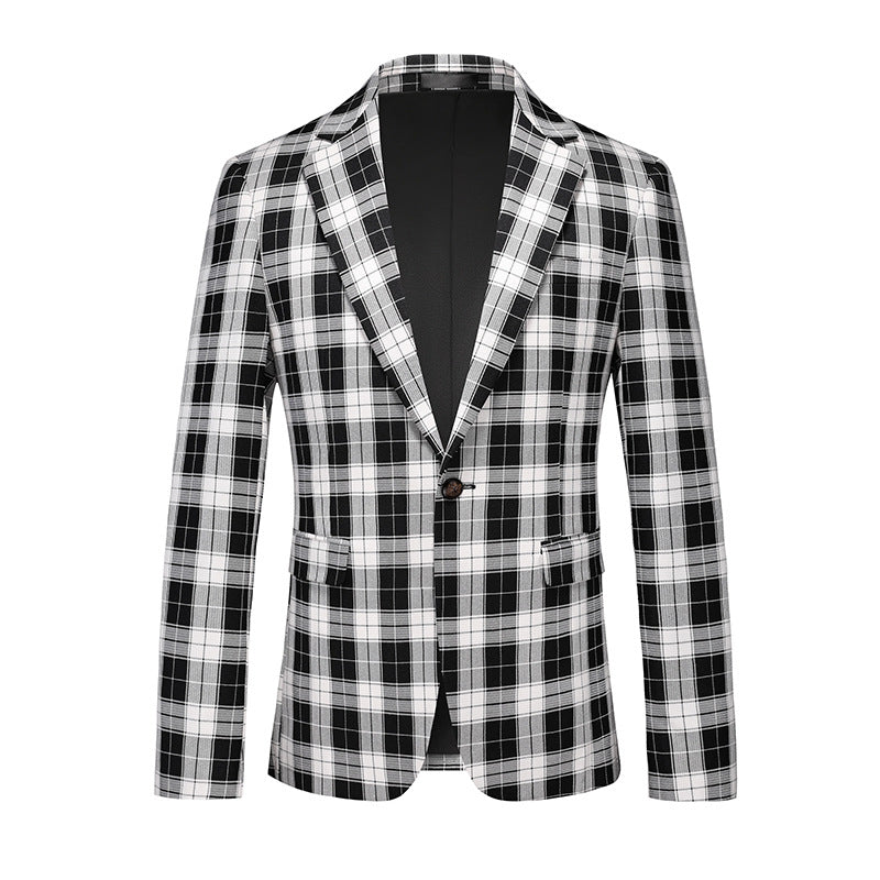 Vibrant Checkered Blazer S8533