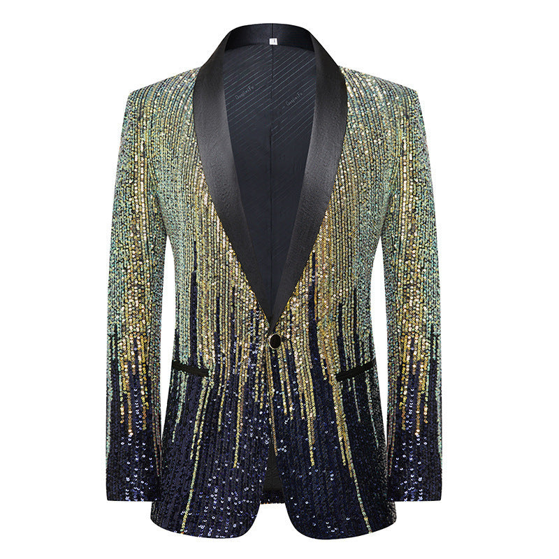 Midnight Gold Sequin Tuxedo S8538