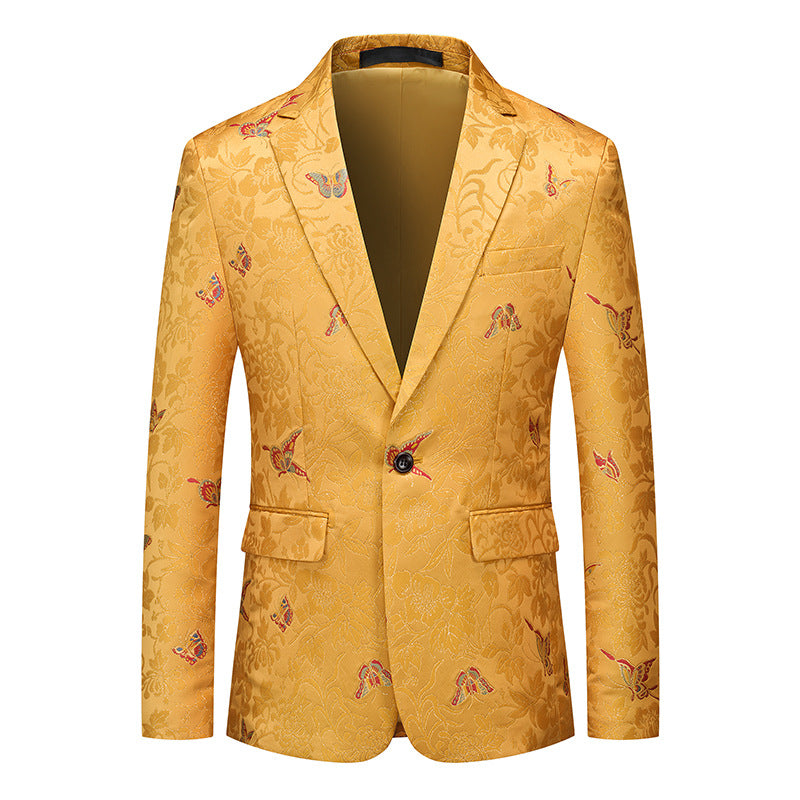 Amber Butterfly Embroidered Jacquard Blazer S8507