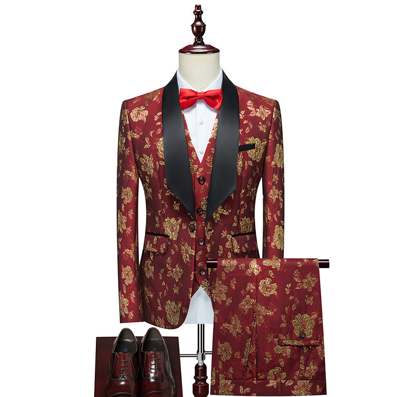 Jacquard Three Piece Suit S8200