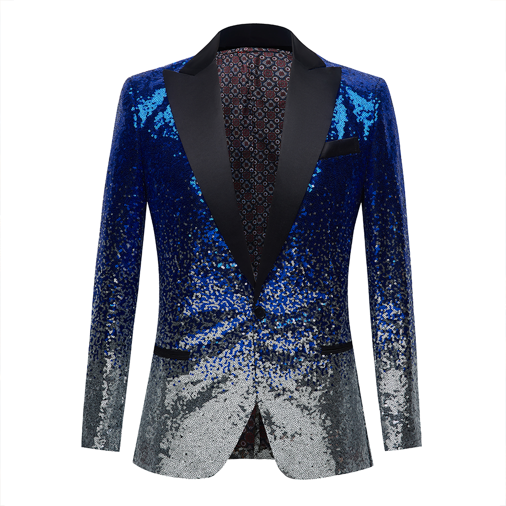 Gradient Blue & Silver Sequins Tuxedo M8047