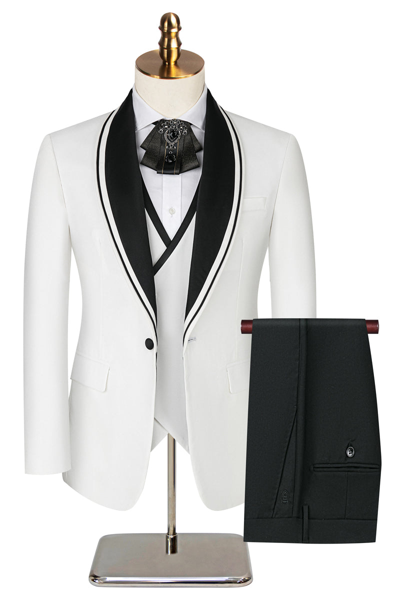 3 Piece Classic Shawl Collar Suit S8585