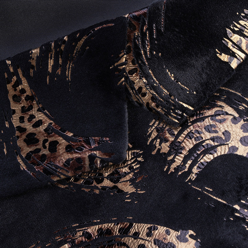 Artistic Leopard Print Velvet Blazer S8320