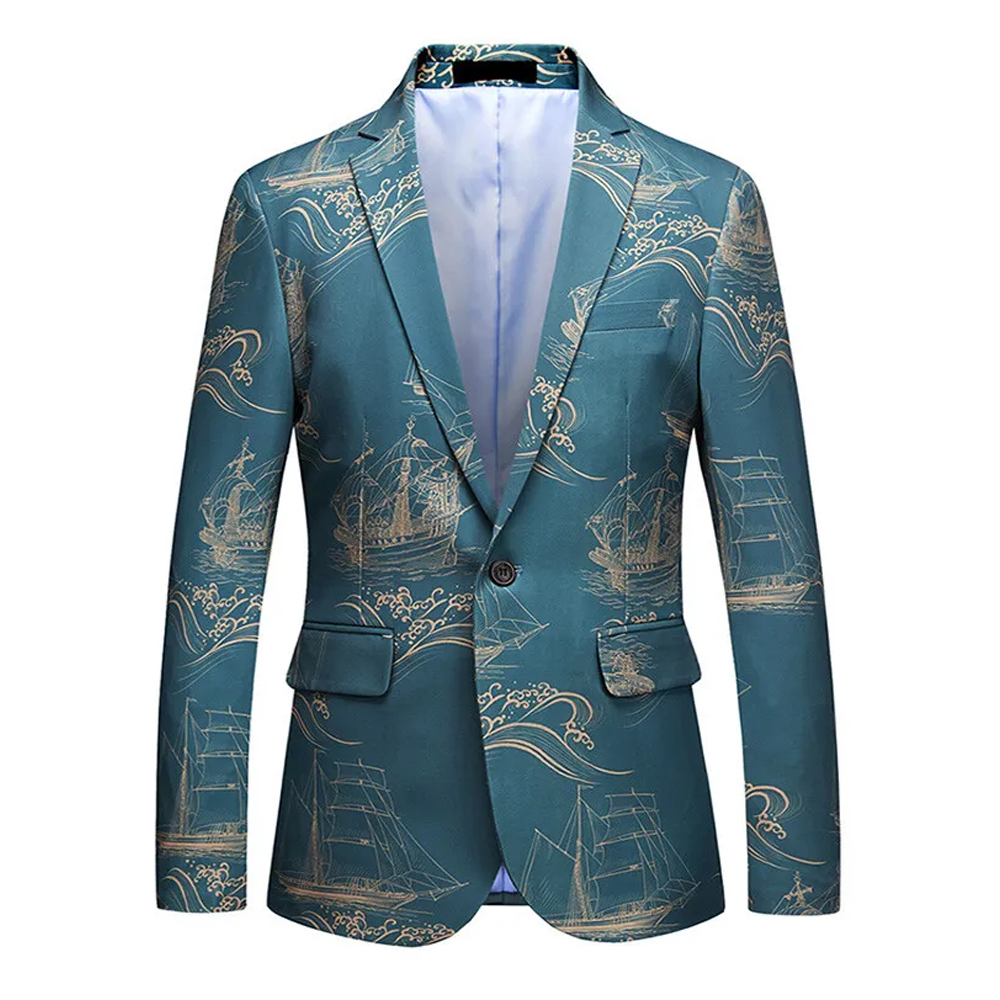 Boats Print Blazer S8179