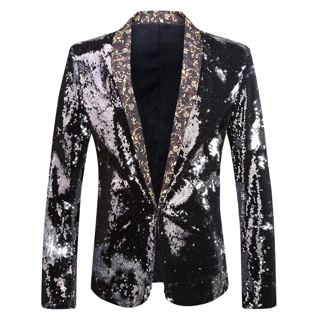 Gilded Elegance Sequin Tuxedos S8059-3-Black