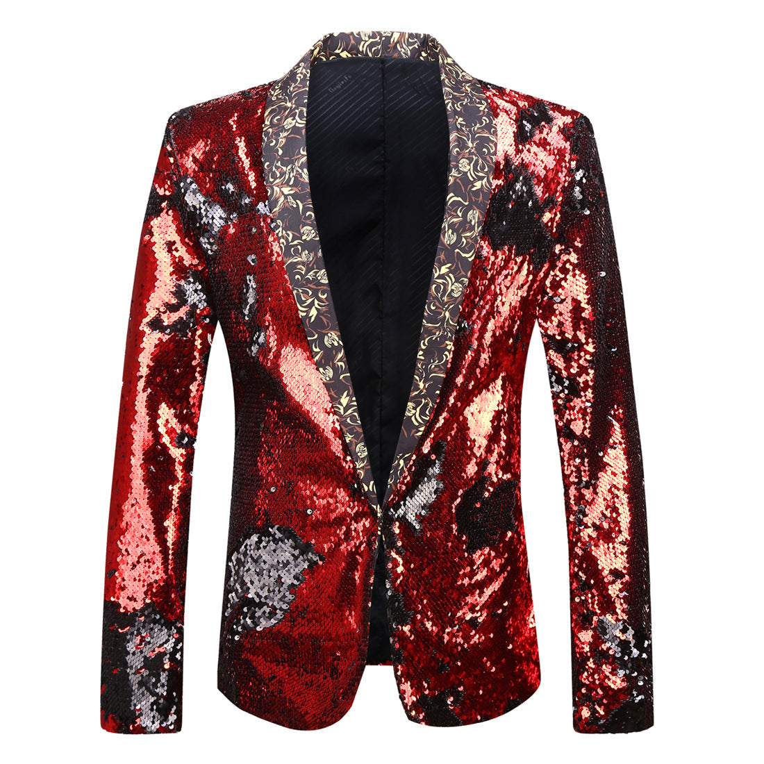 Gilded Elegance Sequin Tuxedos S8059-4-Red