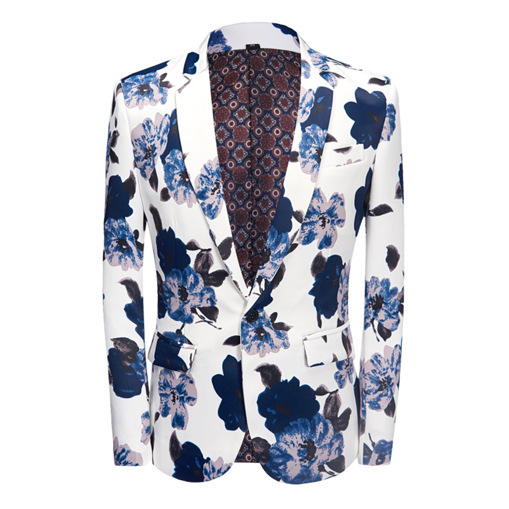 Blue Floral Artistic Style Blazer S8344