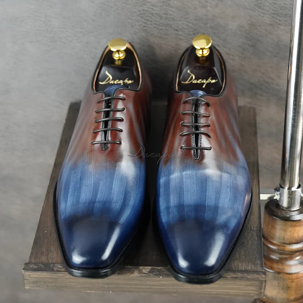 Ducapo Blue Brown Oxfords