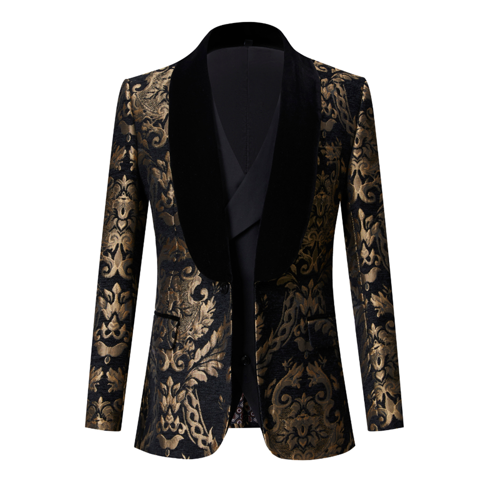 Black With Golden Floral Tuxedo M8076