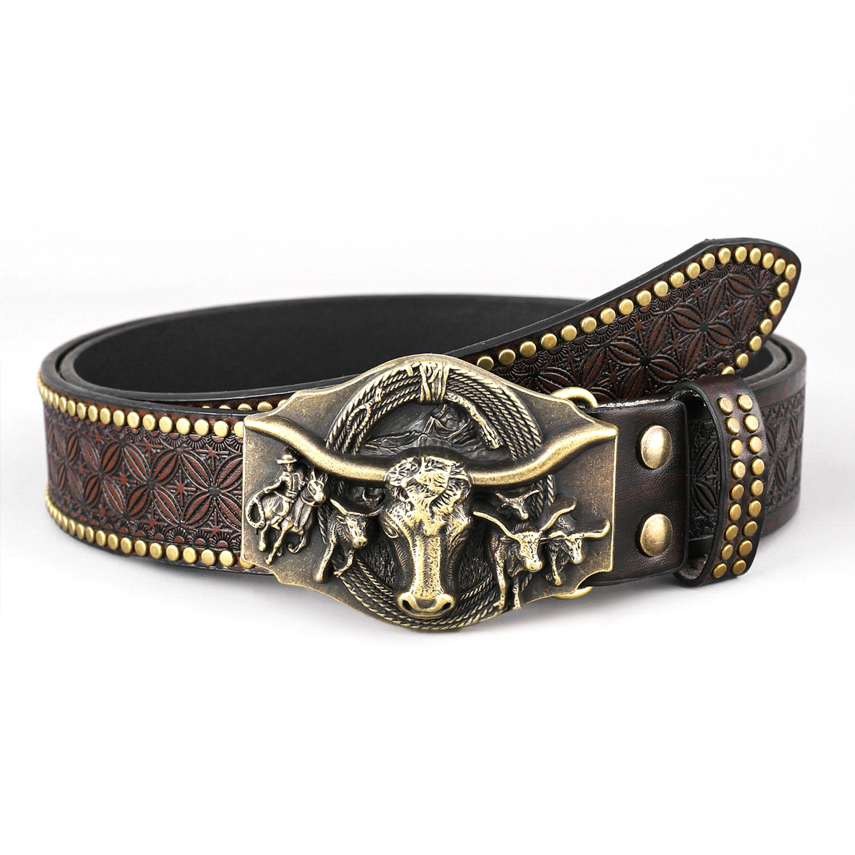 Western Cowboy Buckle Leather Belt B5009