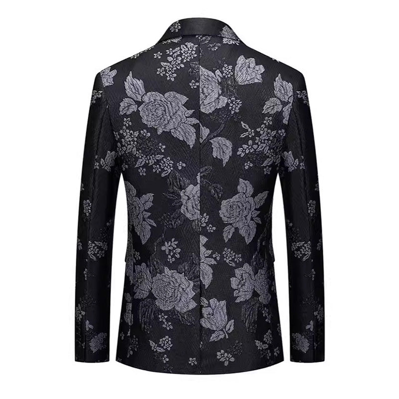 Silver Floral Embroidered Blazer S8509