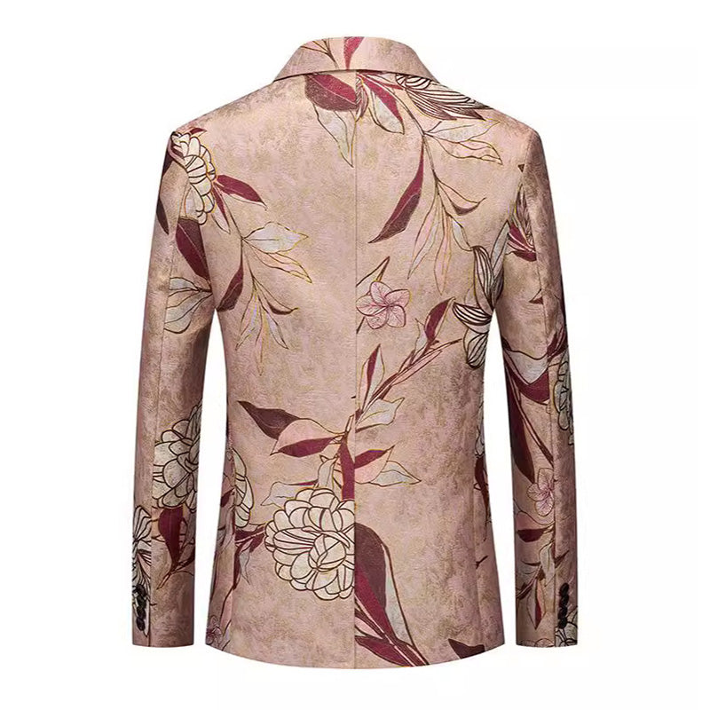 Blush Pink Floral Jacquard Blazer S8510