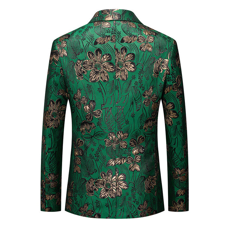 Emerald Floral Jacquard Blazer S8512