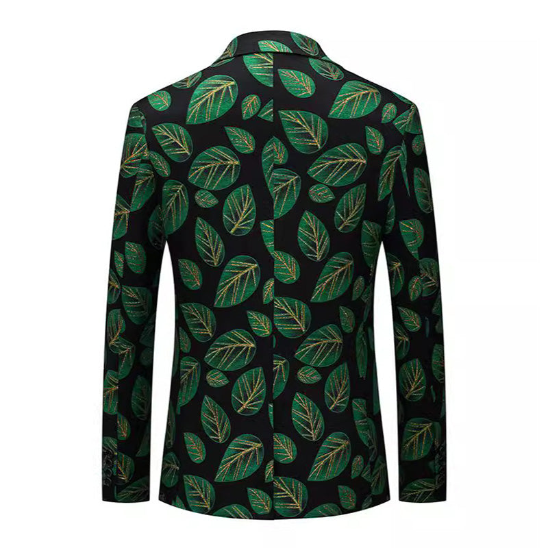 Leaf Pattern Jacquard Blazer S8516