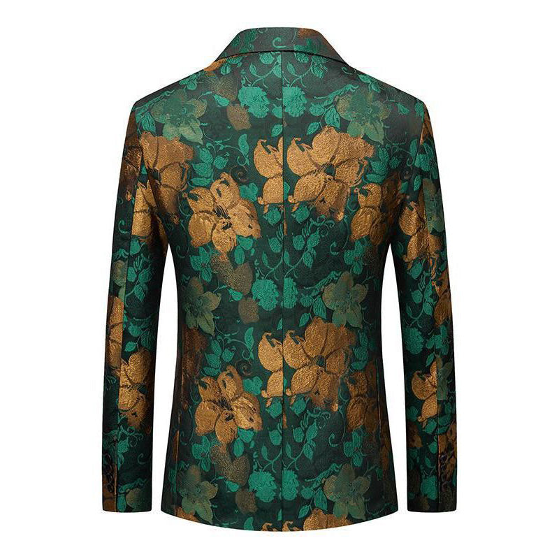 Emerald Floral Jacquard Blazer S8528