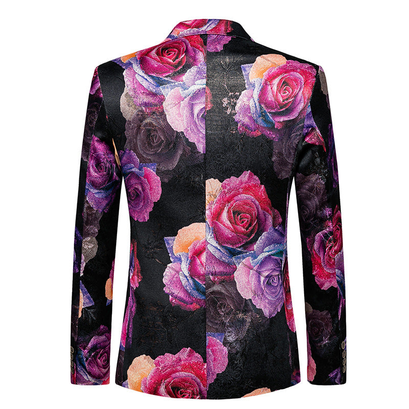 Midnight Rose Print Blazer S8529