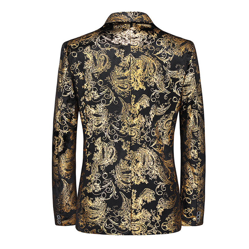 Regal Gold Paisley Print Blazer S8531