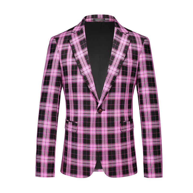 Vibrant Checkered Blazer S8533