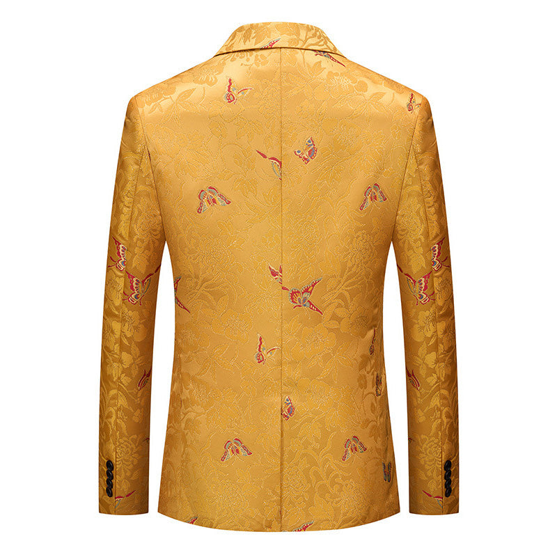 Amber Butterfly Embroidered Jacquard Blazer S8507