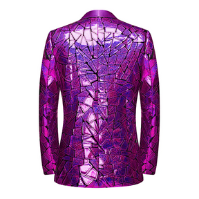 Purple Holographic Sequin Jacket M8074-2