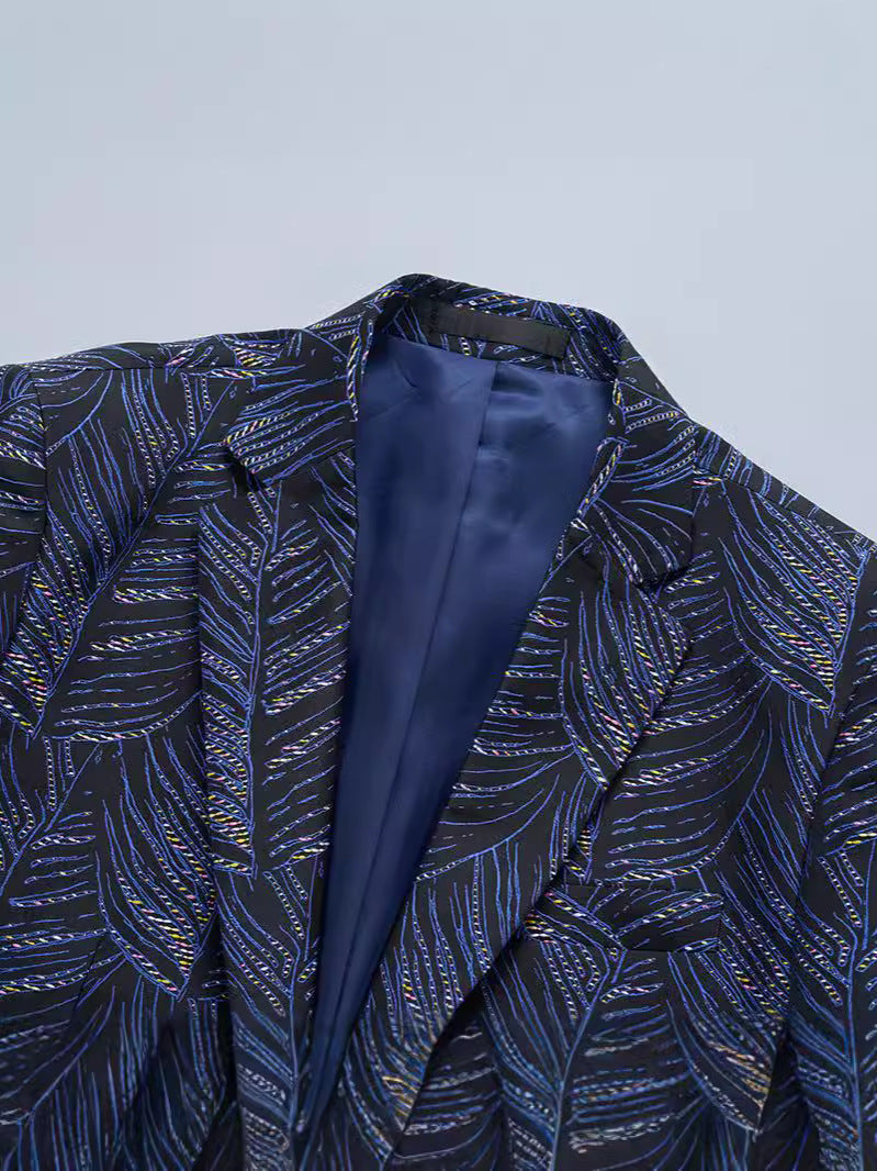 Leaf Vein Pattern Blazer S8517