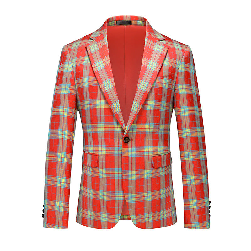 Vibrant Checkered Blazer S8533