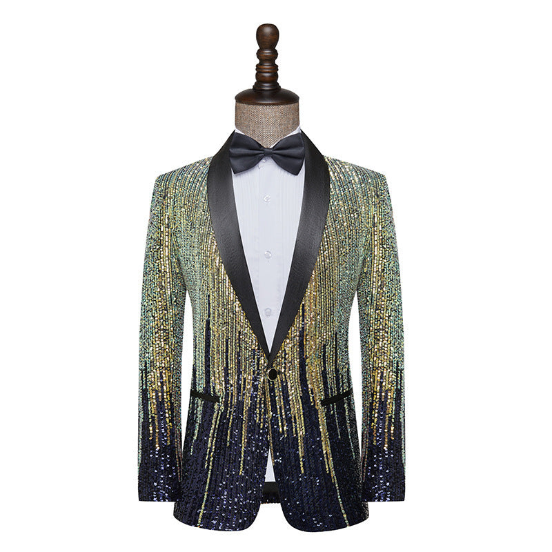 Midnight Gold Sequin Tuxedo S8538