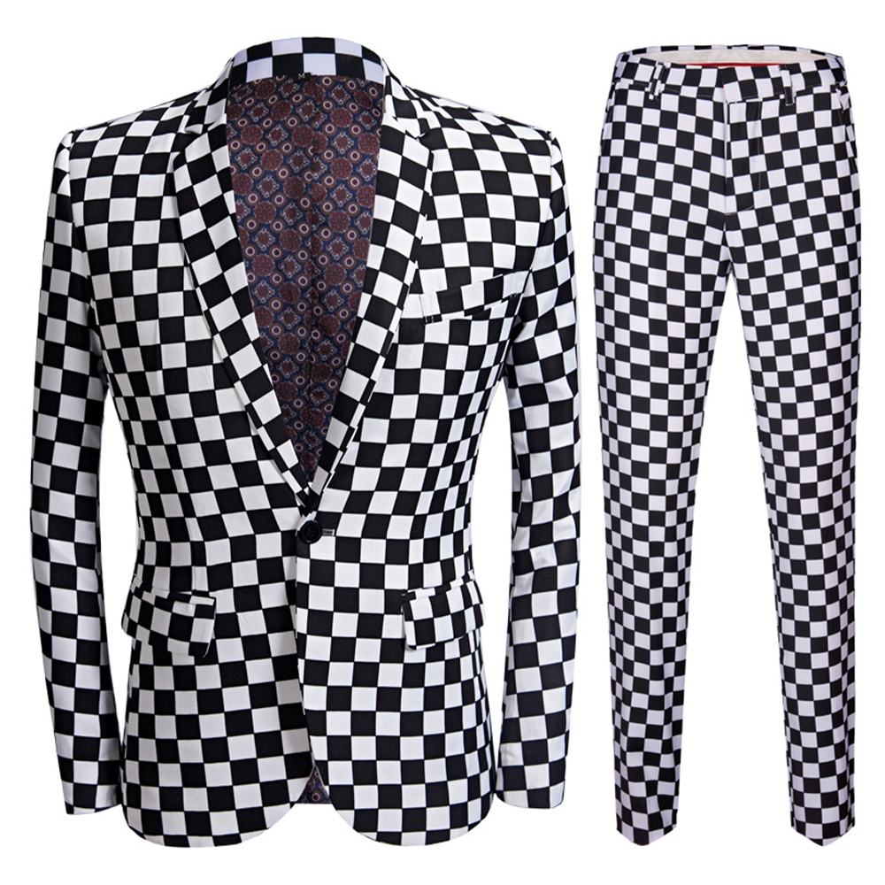 Checkerboard Print Suit M8001