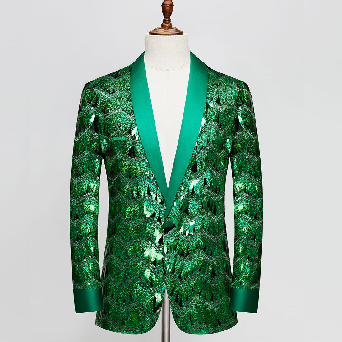 Green Sequins Tuxedo S8227