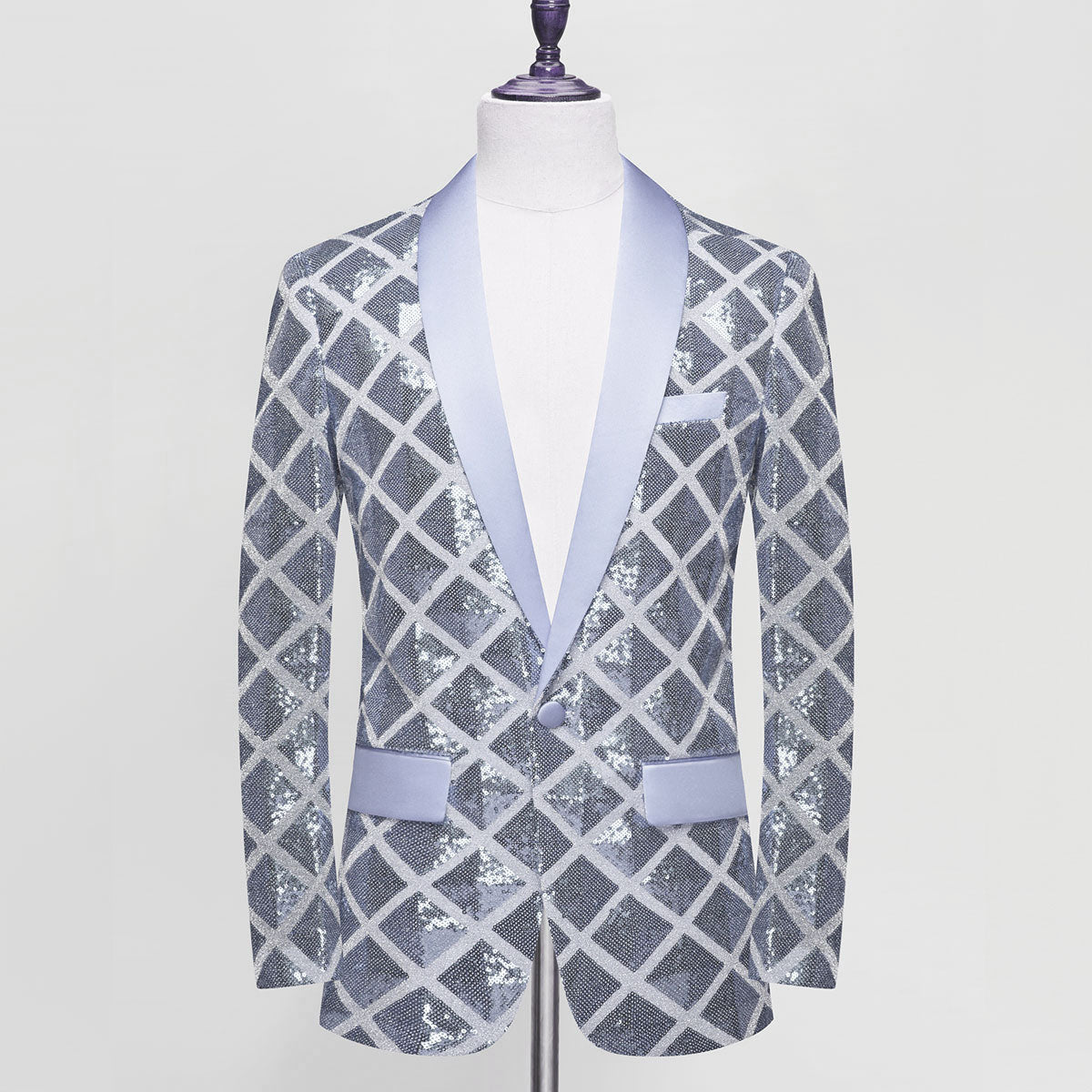 Plaid Sequins Tuxedo S8230