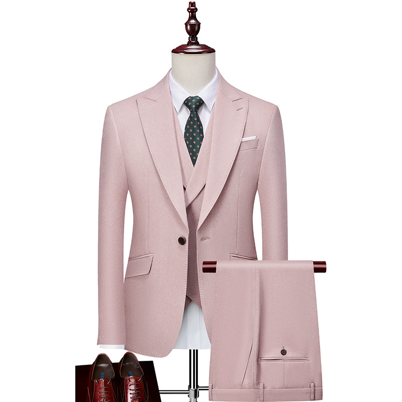 3 Piece Solid Color Classic Suit S8577