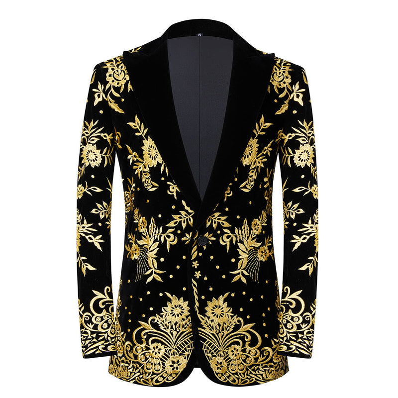 Velvet Embroidered Blazer S8225