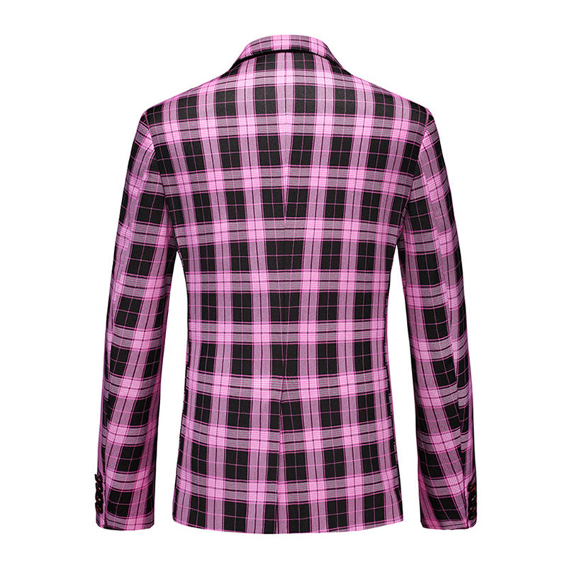 Vibrant Checkered Blazer S8533