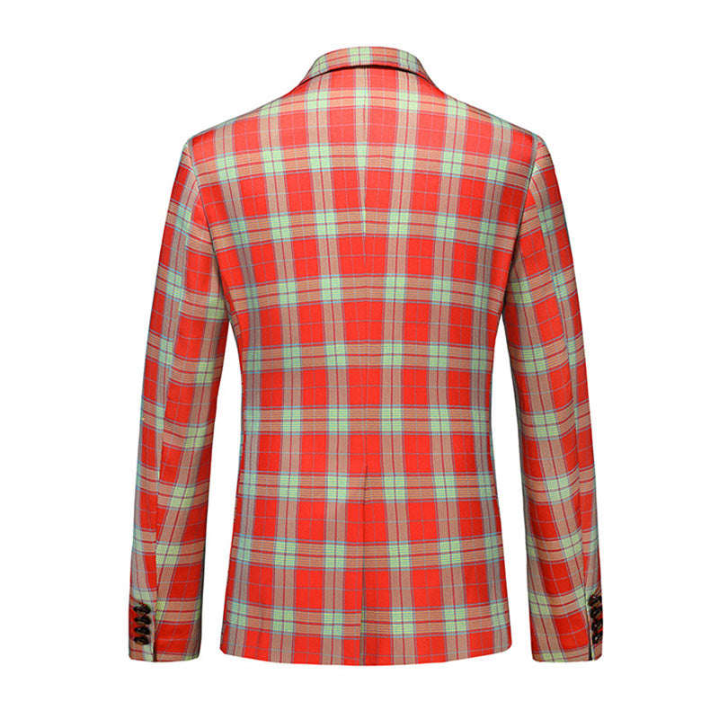 Vibrant Checkered Blazer S8533