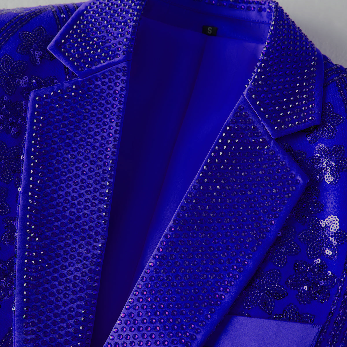 SUITMINE_Blue_Sequin_Floral_Men_Blazer_for_Party_Formal_Events_S8659