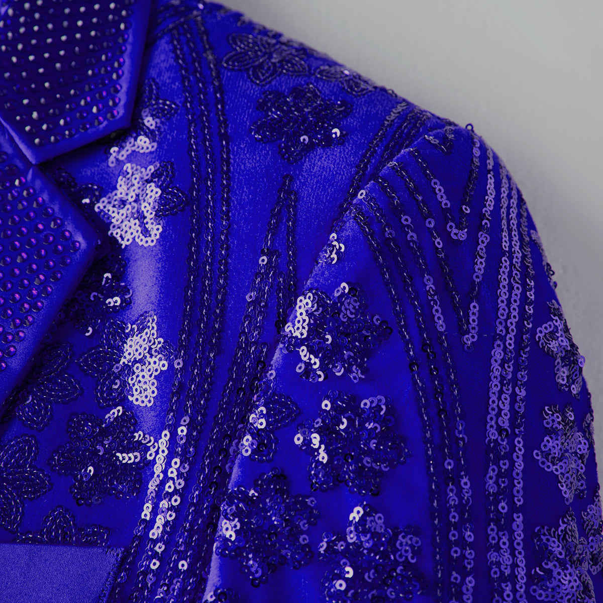 SUITMINE_Blue_Sequin_Floral_Men_Blazer_for_Party_Formal_Events_S8659