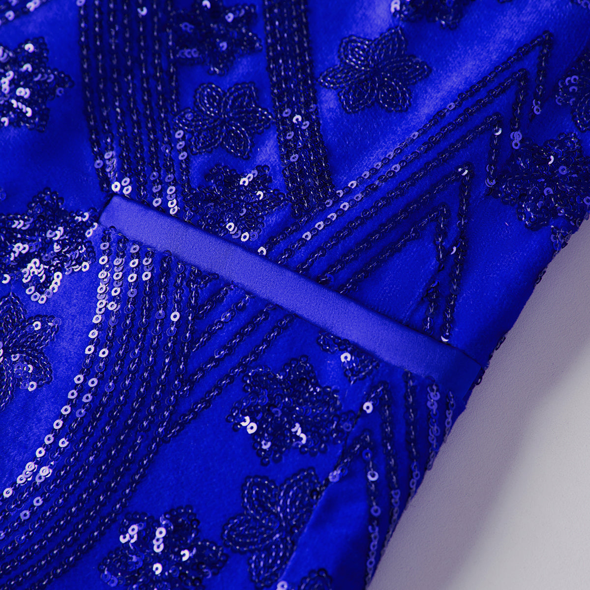 SUITMINE_Blue_Sequin_Floral_Men_Blazer_for_Party_Formal_Events_S8659